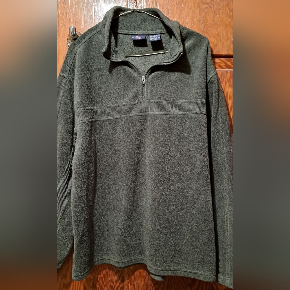 Bugle Boy Men's Dark Green Zipper Neck Sweater Pull Over